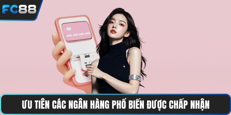 Rút Tiền FC88 Với Các Bước Nhanh Gọn Lẹ Cho Hội Viên Ưu tiên các ngân hàng phổ biến được chấp nhận